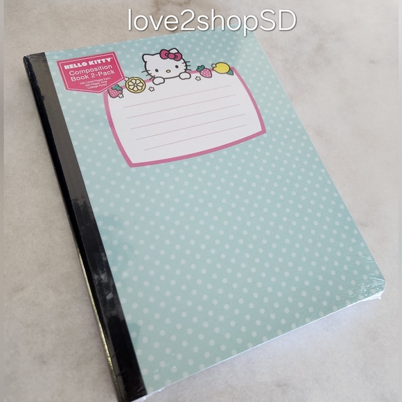 Hello Kitty Composition Notebook 2 Pack Pink / Mint Green 160 Lined Pages NEW - Picture 2 of 2
